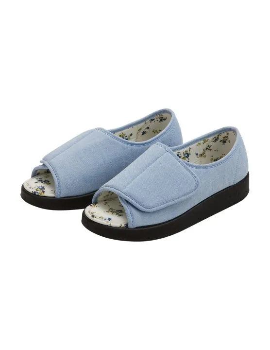Front of the Denim Women's Extra Wide Shoe Sandals