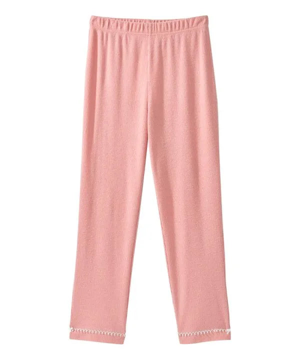 Bottom of the dusty pink  Women's Knit Pajama Set With Back Overlap Top  & Pull-on Pant