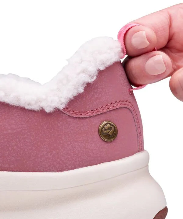 Dusty rose Women's Sherpa Lining Shoes with finger loop
