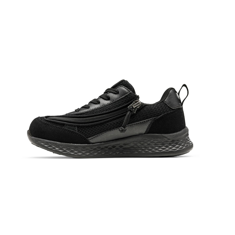 Kid's Jet Black Lightweight Shoes with Side zipper closed