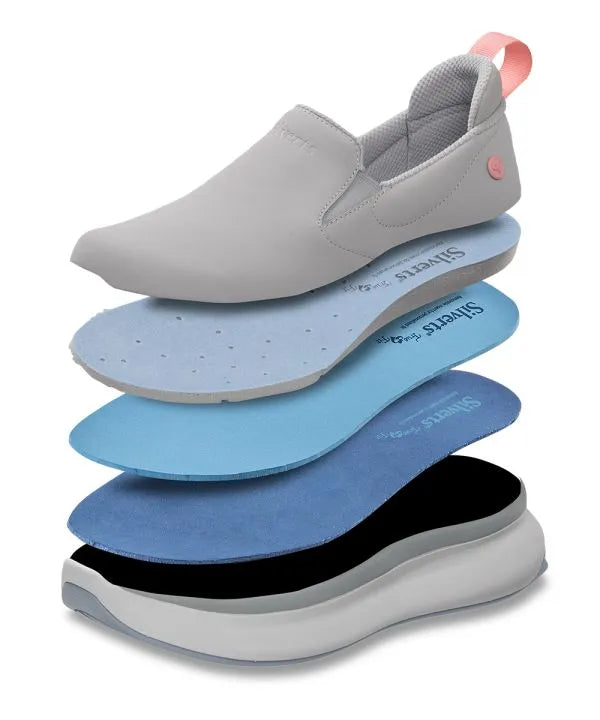 Insoles of the light grey Women's Wide Walking Shoes