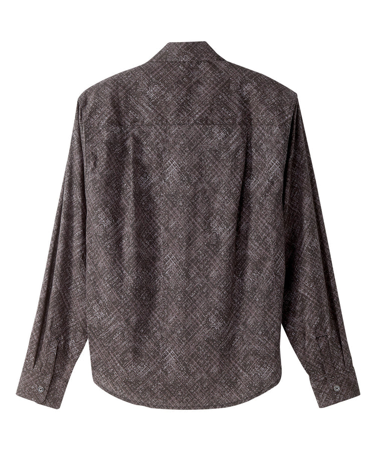 Back of the Texture Men’s Long Sleeve Shirt with Magnetic Buttons