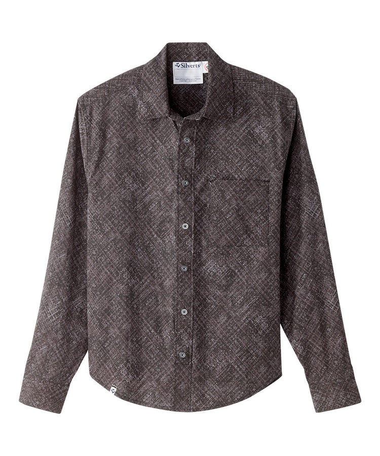 Front of the Texture Men’s Long Sleeve Shirt with Magnetic Buttons