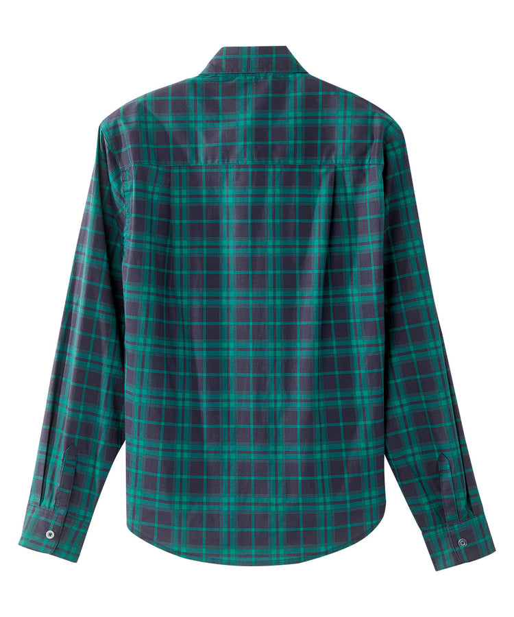 Back of the traditional plaid  Men’s Long Sleeve Shirt with Magnetic Buttons