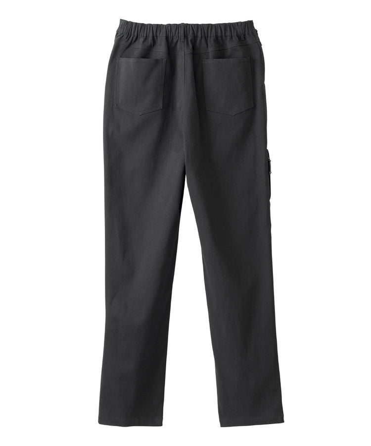 Black dressing pants with elastic waist and 2 back pockets
