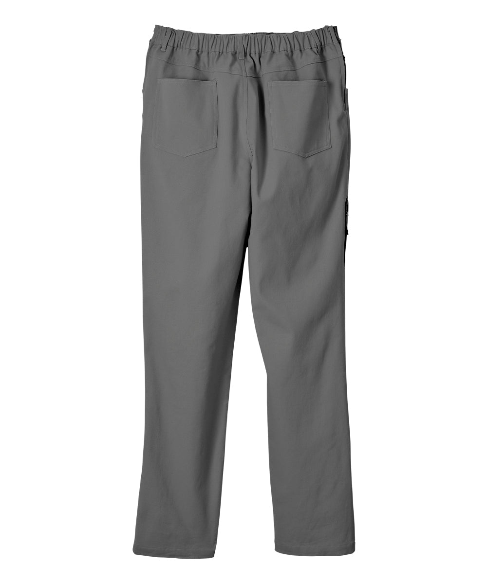 Grey dressing pants with elastic waist and 2 back pockets