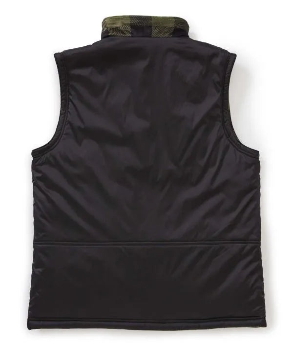 Back of the black green Men's Reversible Front Vest with Magnetic Closure