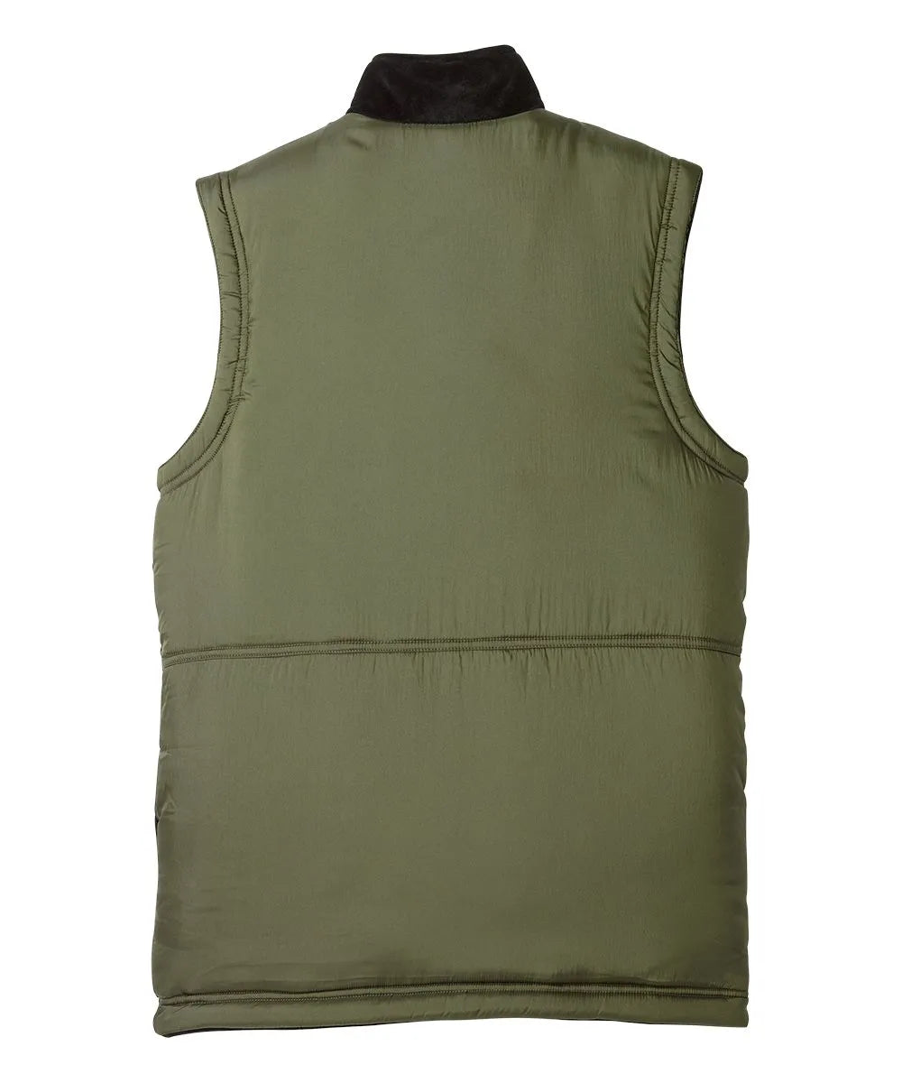 Back of the green Men's Reversible Front Vest with Magnetic Closure