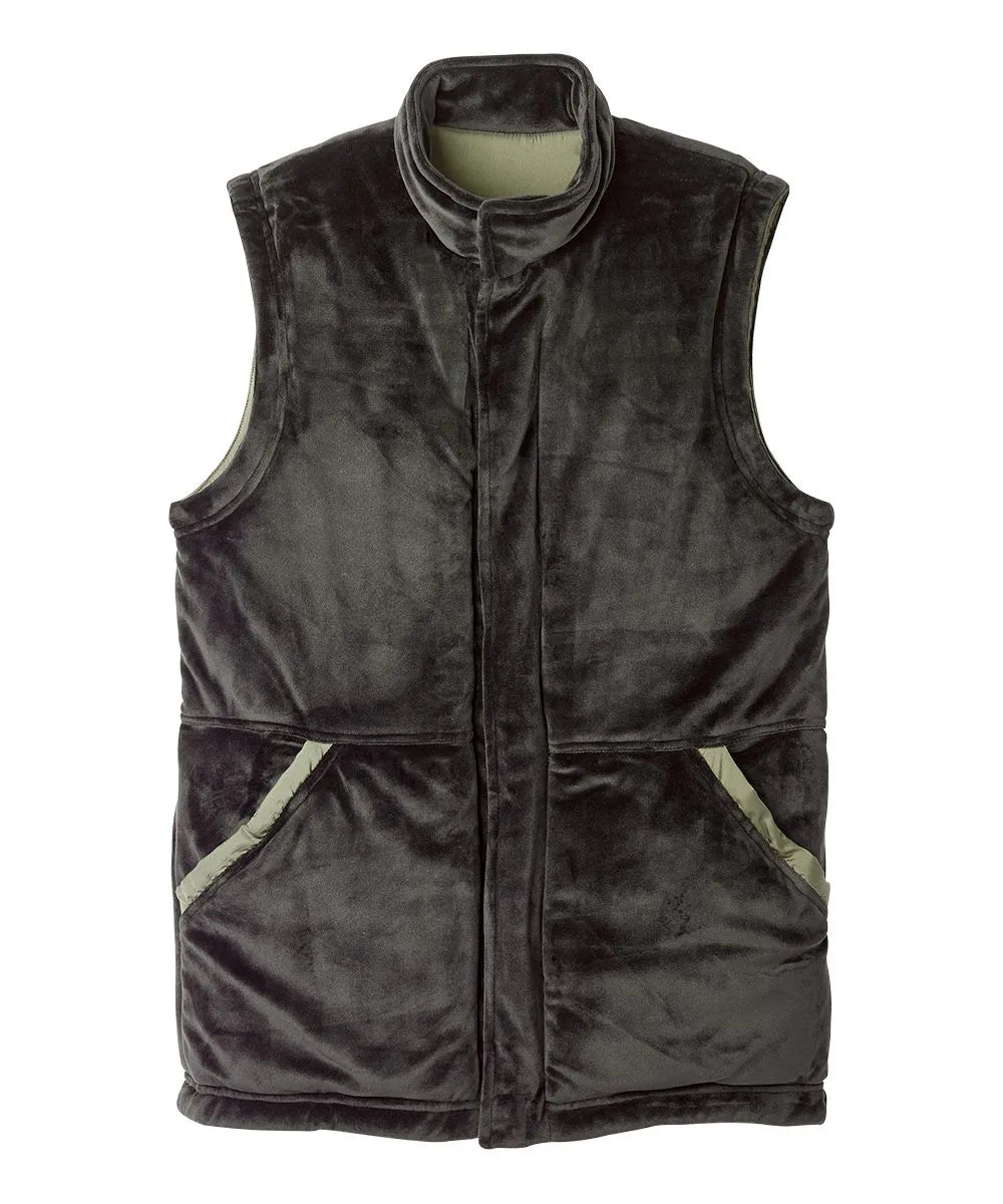 Interior of the green Men's Reversible Front Vest with Magnetic Closure
