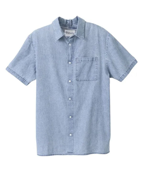 【MODERNIF】Denim open short sleeve shirt june-adaptive-mens-short-