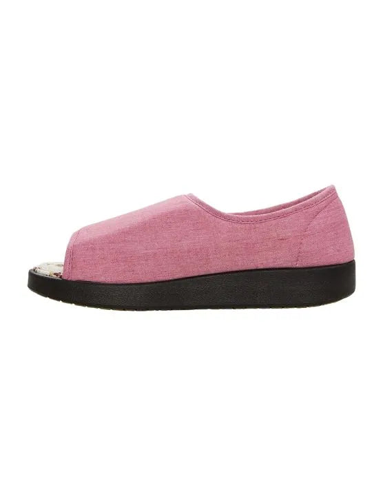 Inside of the misty pink Women's Extra Wide Shoe Sandals