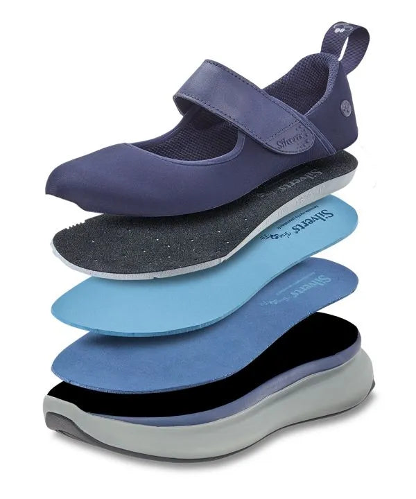 Insoles of the navy Women's Extra Wide Mary Jane Shoes