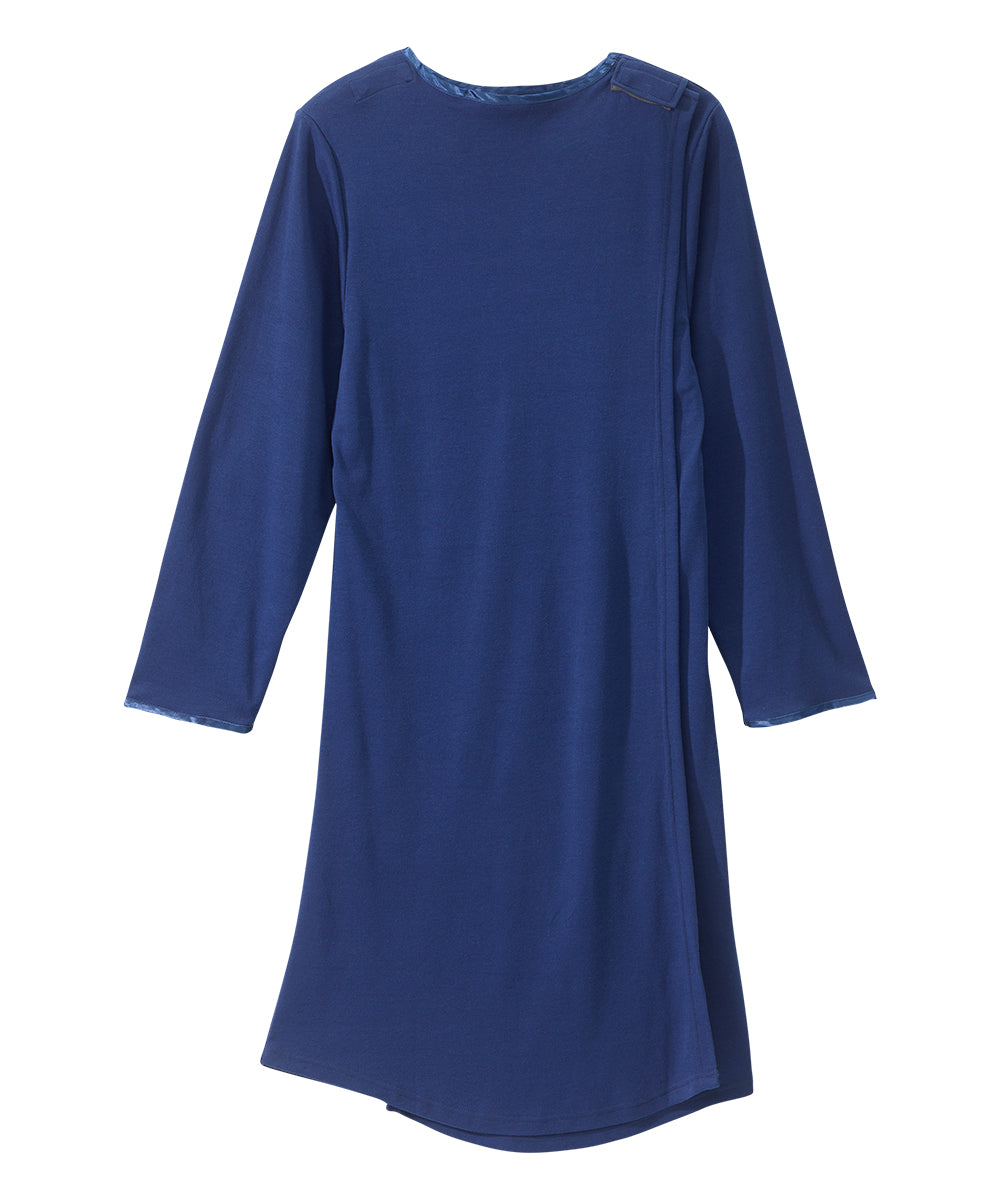 Back of the navy Women's Long Sleeve Open Back Nightgown