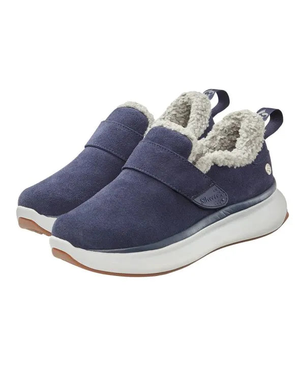 Front of the Navy Women's Sherpa Lining Shoes