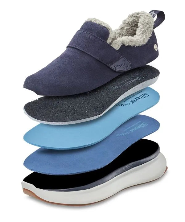 Insoles of the navy Women's Sherpa Lining Shoes