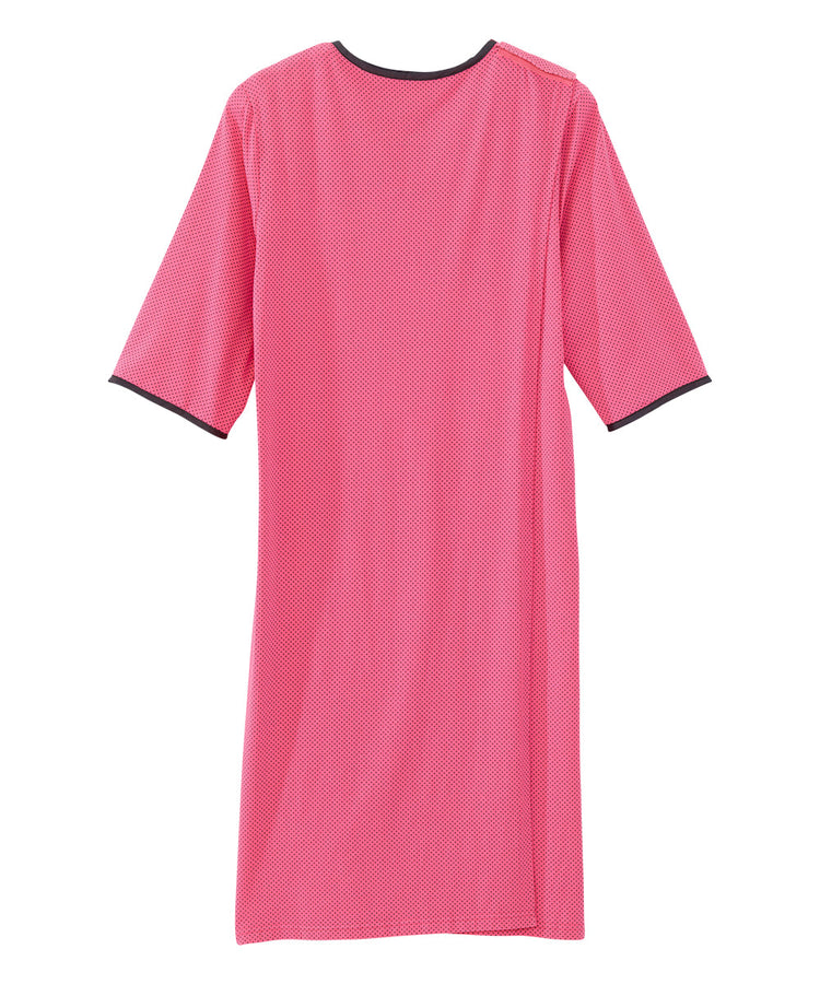 Back of the Pink Party Polka Dot Women's Knit Open Back Nightgown
