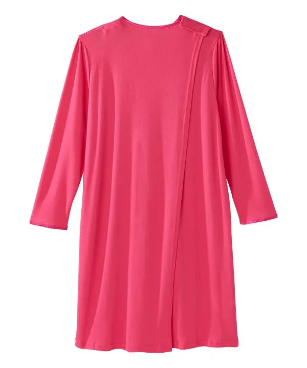 Back of the pink Women's Antimicrobial Open Back Nightgown