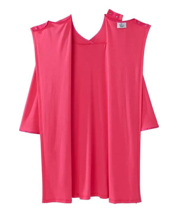 Pink Women's Antimicrobial Open Back Nightgown