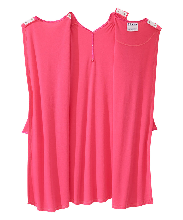 Pink Women's Long Sleeve Open Back Nightgown