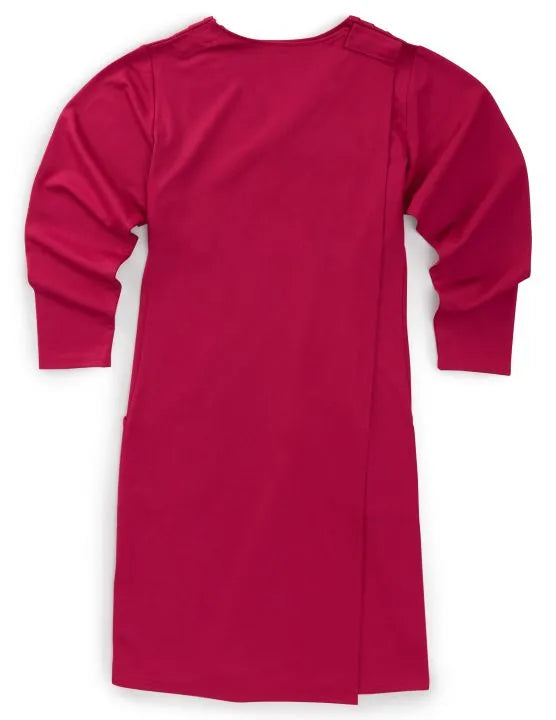 Back of the pink Women's Ponte Long Sleeve Open Back Dress