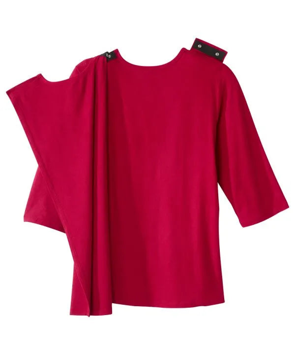 Women's Active Top with Back Overlap Opened