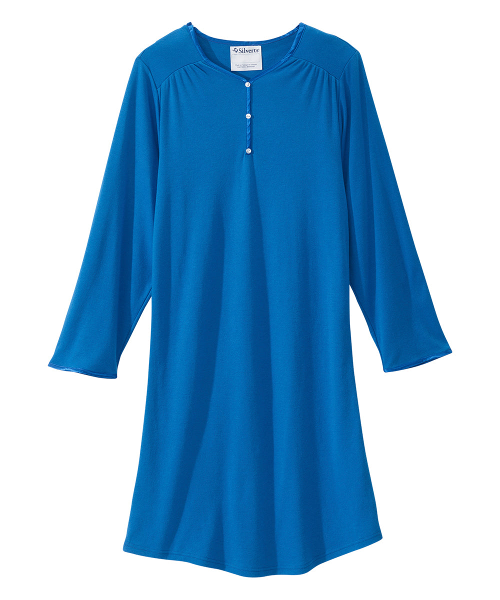 Front of the royal Women's Long Sleeve Open Back Nightgown