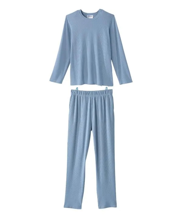 Men's Knit Pajama Set With Back Overlap Top & Pull-on Pant Men's Knit Pajama Set With Back Overlap Top & Pull-on Pant