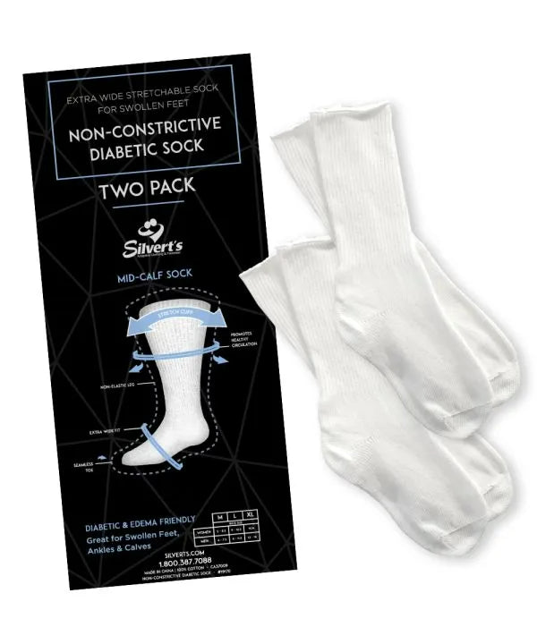 Pack Unisex Diabetic Wide Socks-2 Pack