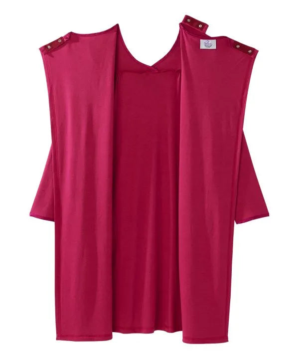 Wine Women's Antimicrobial Open Back Nightgown