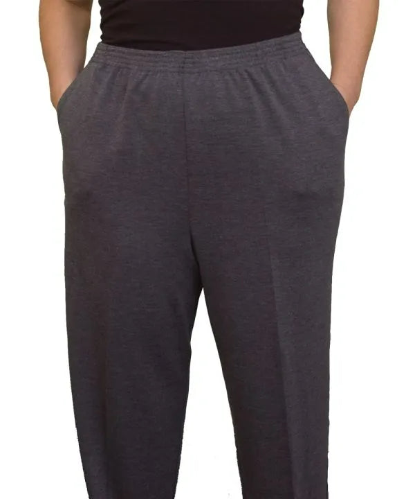 Charcoal Women's Pull-on Pants with Pockets