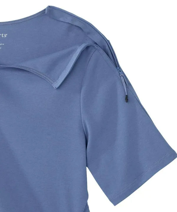 Ciel blue recovery top with zips on sleeves