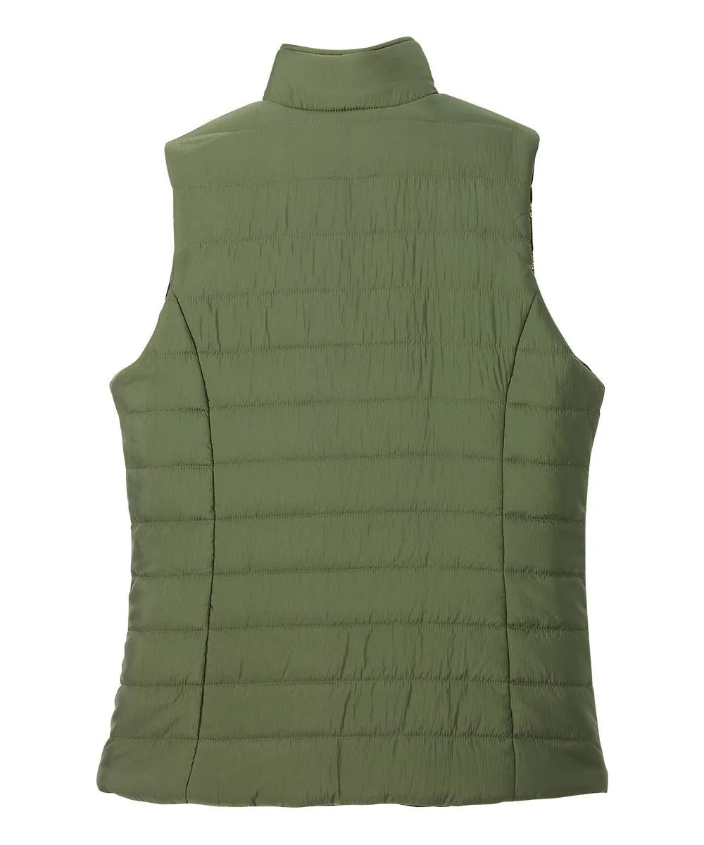 back of the green Women’s Reversible Front Vest with Magnetic buttons