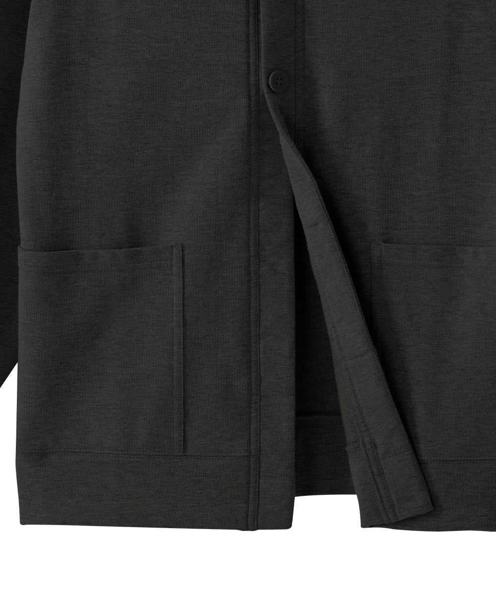 Bottom of the Black Women’s Self Dressing Fleece Cardigan with Magnetic Button