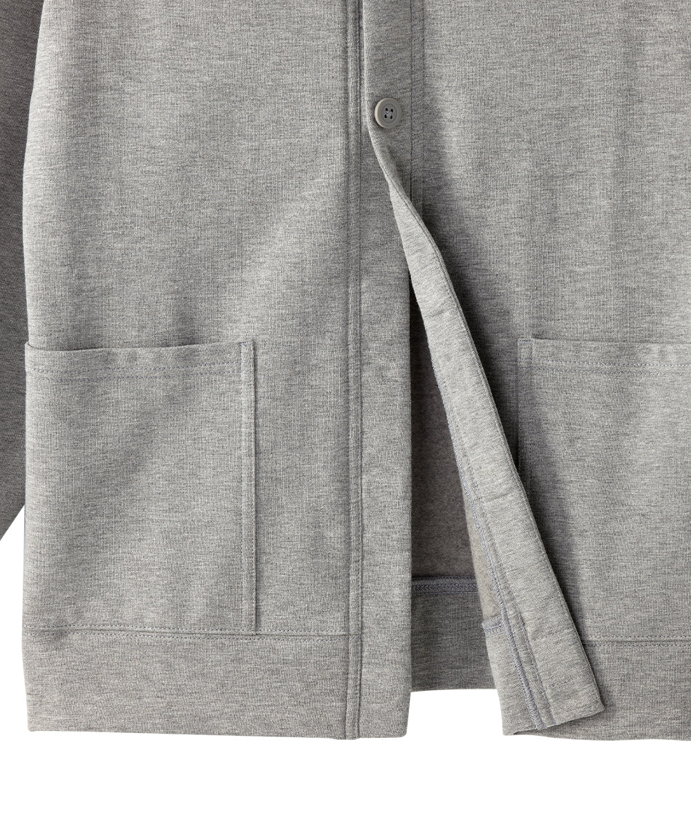 Bottom  of the Heather Gray Women’s Self Dressing Fleece Cardigan with Magnetic Button