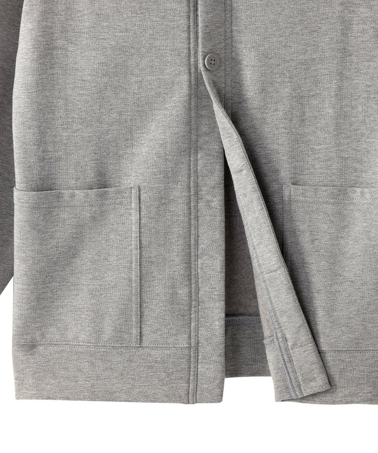 Bottom  of the Heather Gray Women’s Self Dressing Fleece Cardigan with Magnetic Button