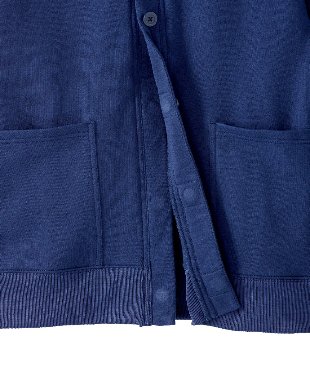 Bottom of the Navy Women’s Self Dressing Fleece Cardigan with Magnetic Button