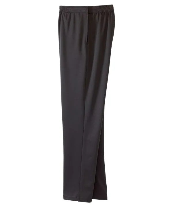 Side of the black Women's Soft Knit Pants with adjustable straps