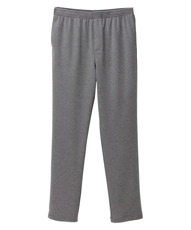 Front of the Heather Gray Women's Soft Knit Pants with Adjustable Straps