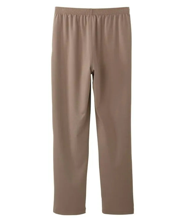 Back of the taupe Women's Soft Knit Pants with adjustable straps