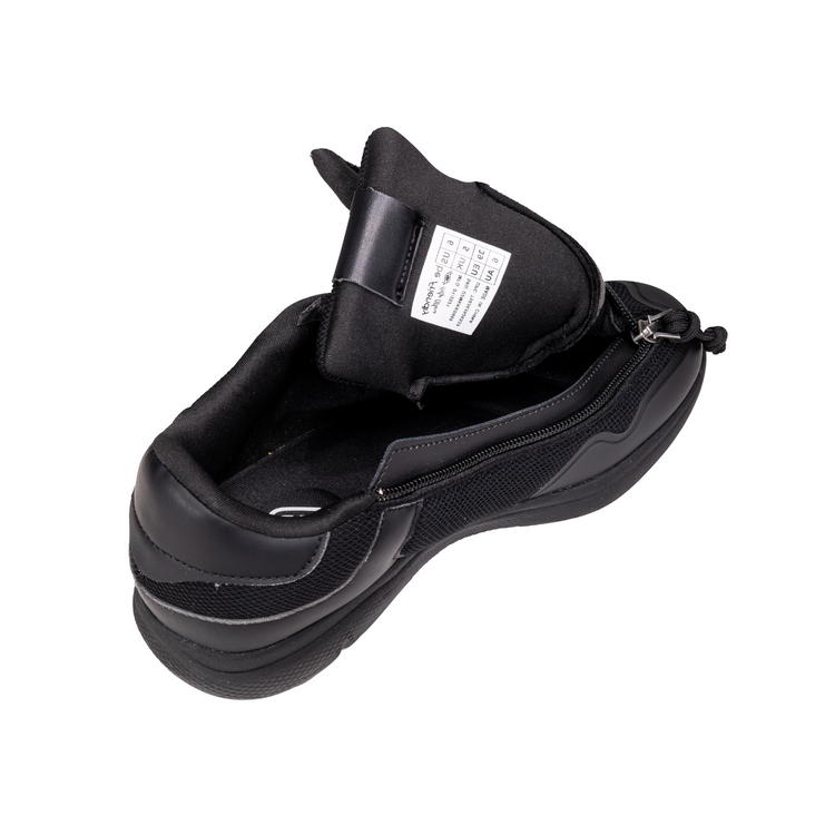 june adaptive unisex supportive memory foam shoes with front zipper access black